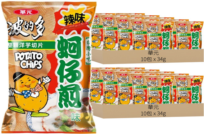 華元 蚵仔煎 辣味, 34g, 20包