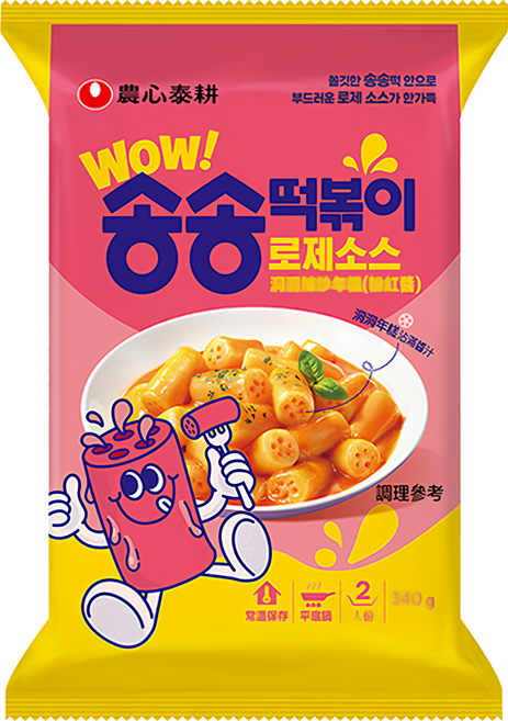 TAEKYUNG 泰耕 洞洞辣炒年糕 粉紅醬, 340g, 1包