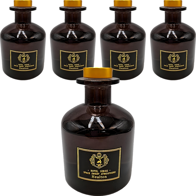 LONGFINE 朗氛 植物精油 無火香薰精油套裝 英梨小蒼蘭 香水香型, 200ml, 5個