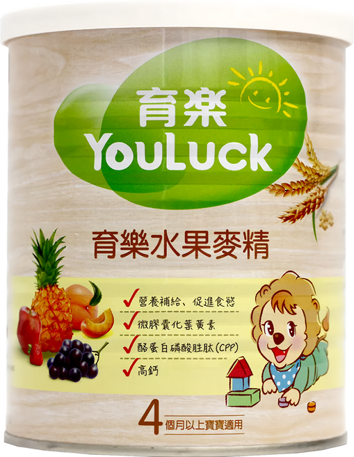 YouLuck 育樂 麥精, 水果, 280g, 1罐