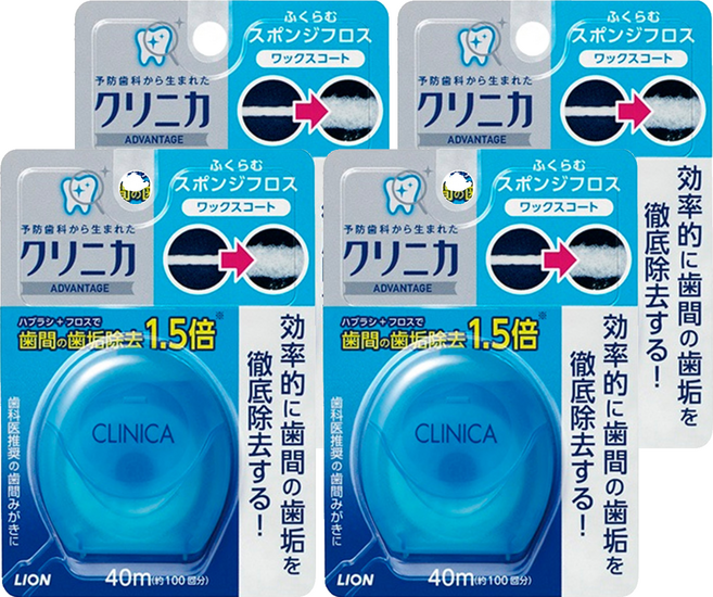 LION 獅王 固齒佳 馬卡龍牙線 顏色隨機, 40m, 4個, 1入