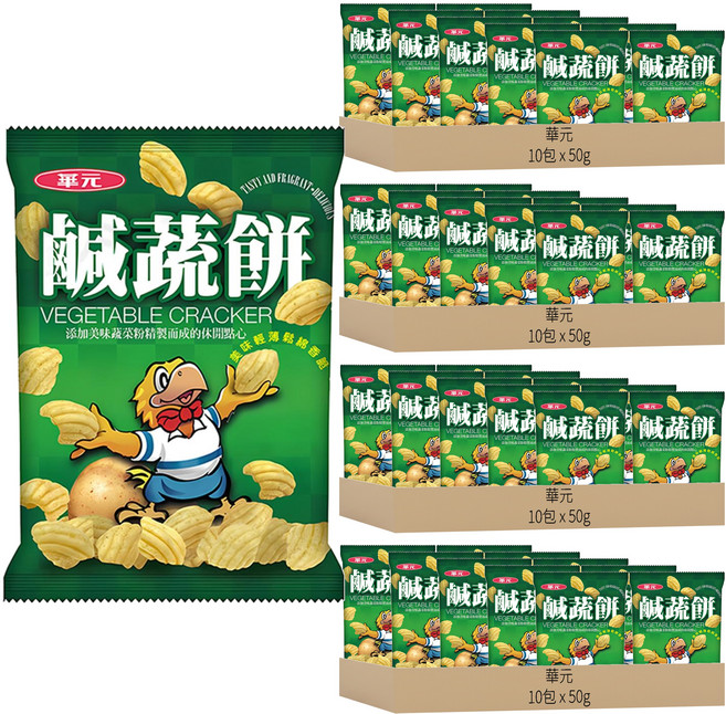 華元 鹹蔬餅, 50g, 40包