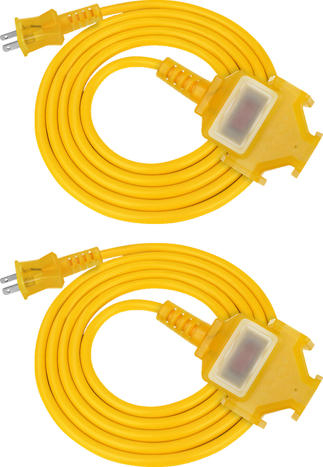 PowerSync 群加 2P 1對3工業用動力延長線, 5m, 2條, 黃色