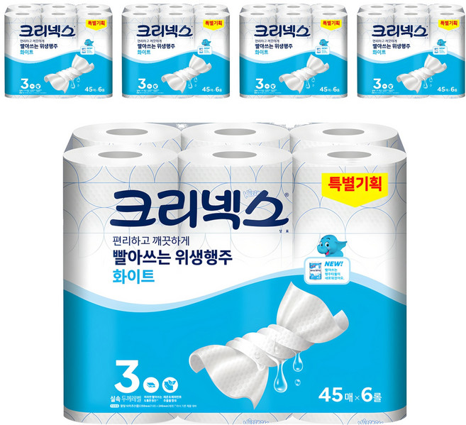 Kleenex 舒潔 可水洗衛生廚房紙巾 白色, 6捲, 5袋