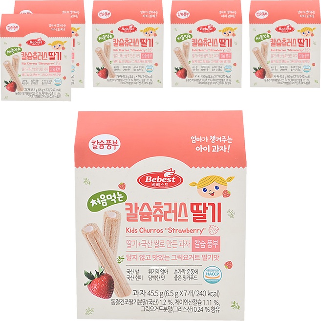 Bebest 幼兒吉拿棒 7個, 草莓口味, 45.5g, 6盒