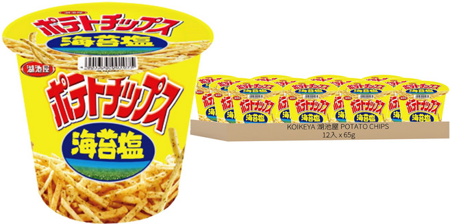 KOIKEYA 湖池屋 POTATO CHIPS 洋芋條 海苔鹽風味, 65g, 12入