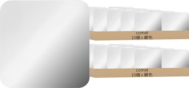 comet 黏貼型磁力鋼面方形貼 24mm, 20個, 銀色
