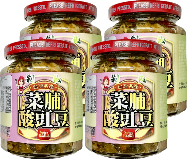 譽方媽媽 剁椒辣菜脯酸豇豆, 240g, 4罐