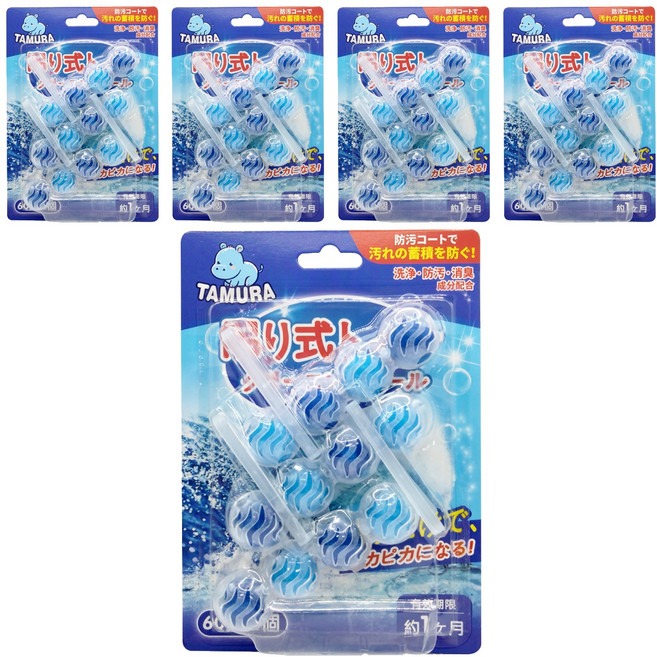 TAMURA 日本 馬桶清潔球 海洋, 180g, 5盒