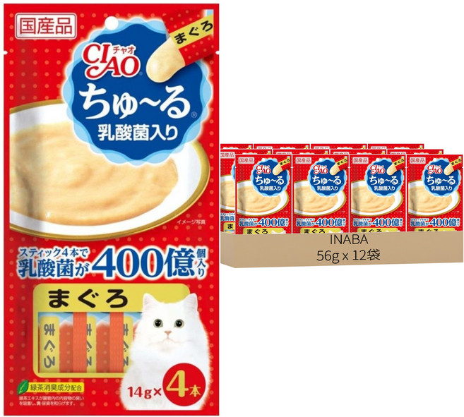 INABA CIAO 啾嚕 肉泥 4條, 12袋
