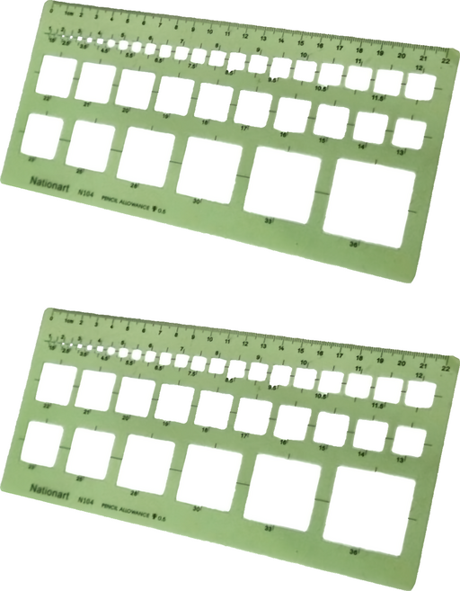 Nationart 104 正方型板 39孔 232 x 110mm, 綠色, 2個