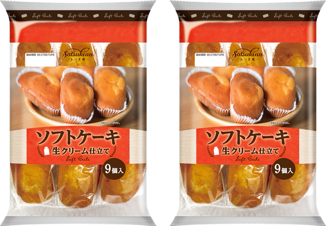 Maybelle 丸中製菓 特綿鮮奶油蛋糕 9入, 261g, 2袋