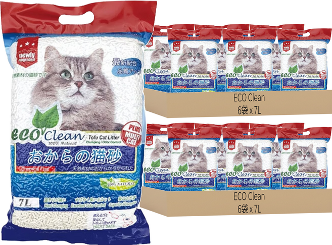 ECO Clean 豆腐貓砂, 12袋, 7L, 原味