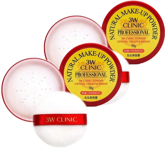 3W CLINIC 魔力蜜粉 30g, #10 閃光透明色, 2個