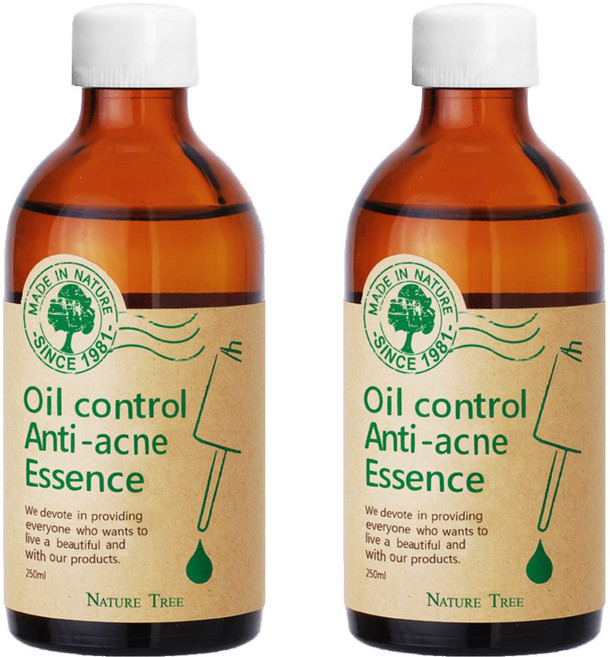 NATURE TREE 自然樹 控油抗痘精華液 250ml 茶樹精油平衡油脂分泌 收斂毛孔 使肌膚水嫩細緻, 2瓶
