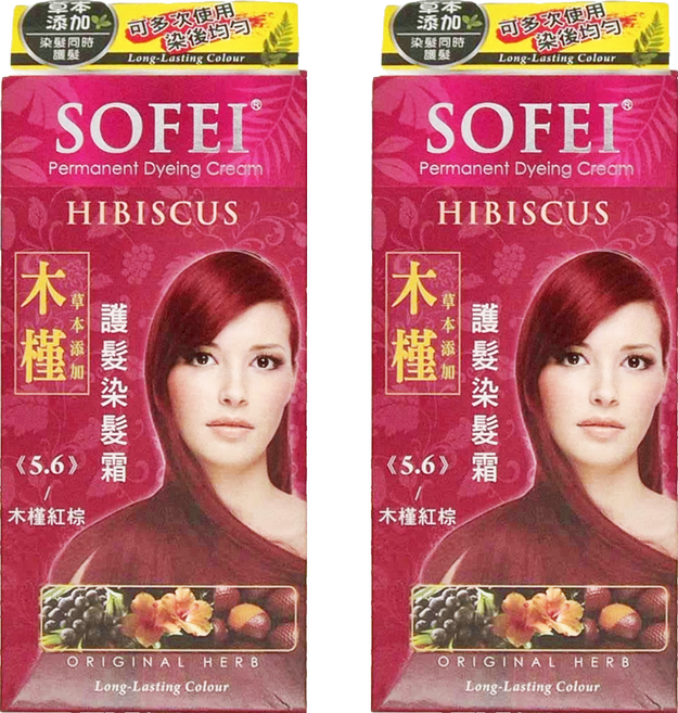 SOFEI 舒妃 草本護髮染 50g, 木槿紅棕, 2盒