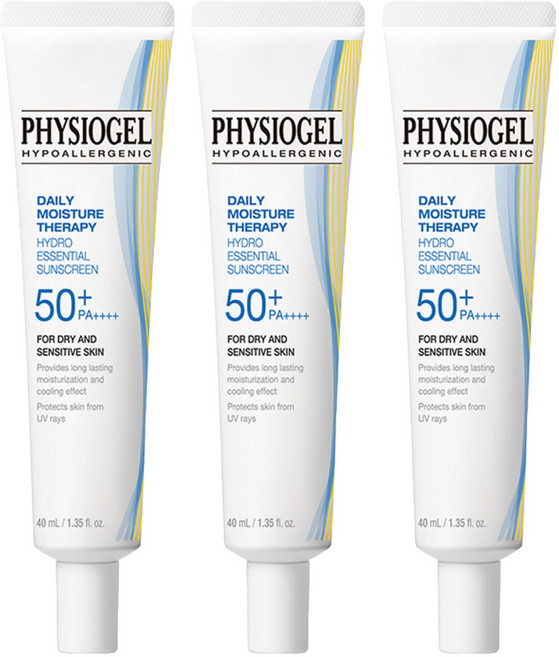 PHYSIOGEL 潔美淨 層脂質水光保濕防曬乳 SPF50+ PA++++, 40ml, 3條