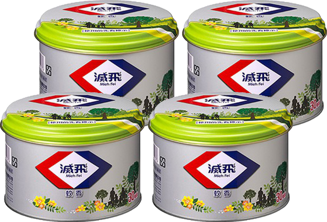 滅飛 蚊香鐵罐, 4罐, 375g
