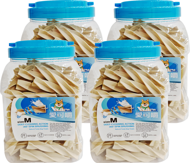 X Chew 愛可嚼 X型潔牙棒 M, 牛奶, 700g, 4桶