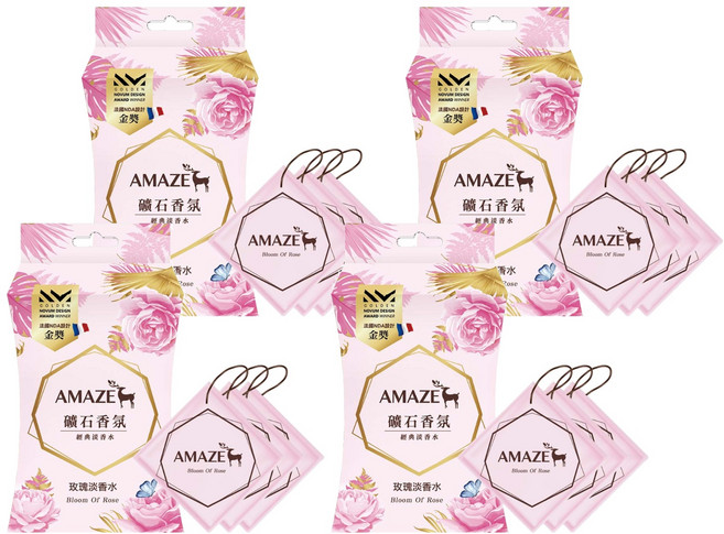 AMAZE 森林擴香 礦石香氛包 3包, 玫瑰淡香水, 60g, 4盒
