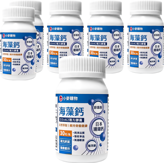 小麥購物 海藻鈣複方膠囊 A123, 30顆, 6罐