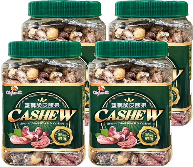 Chiao-E 巧益 鹽酥脆皮腰果, 380g, 4罐