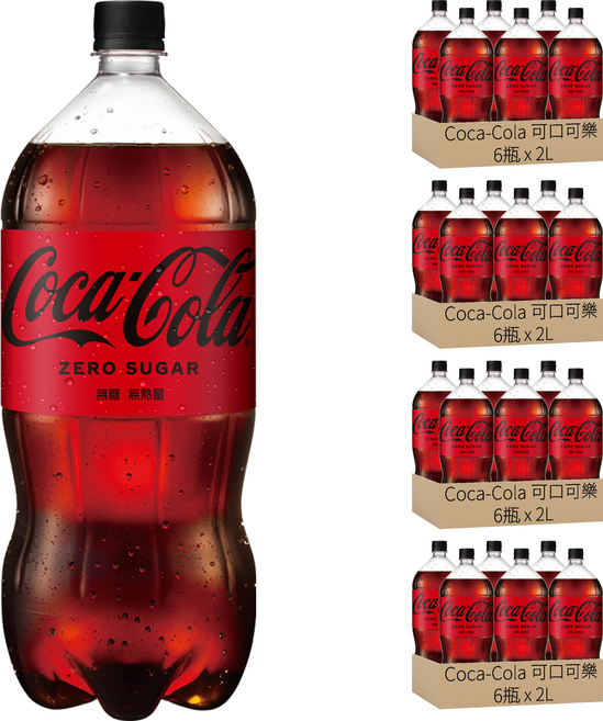 Coca-Cola 可口可樂 Zero, 2L, 24瓶
