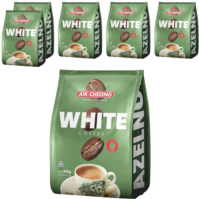 AIK CHEONG 益昌 南洋風味四合一白咖啡 榛果風味, 38g, 12包, 6袋