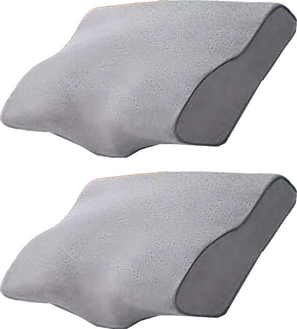 DON HOME 3D防鼾透氣蝶型枕, 灰色, 2個