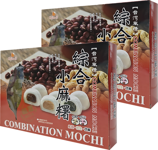 Chiao-E 巧益 綜合麻糬 紅豆 + 花生 + 芝麻, 225g, 2盒