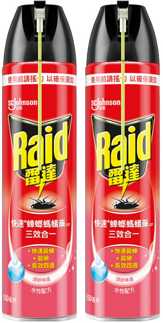 Raid 雷達 快速蟑螂螞蟻藥 清新, 550ml, 2瓶