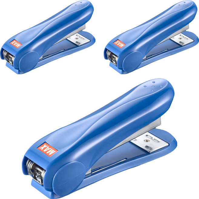 MAX 美克司 新型釘書機 HD-50R, 藍色, 3個