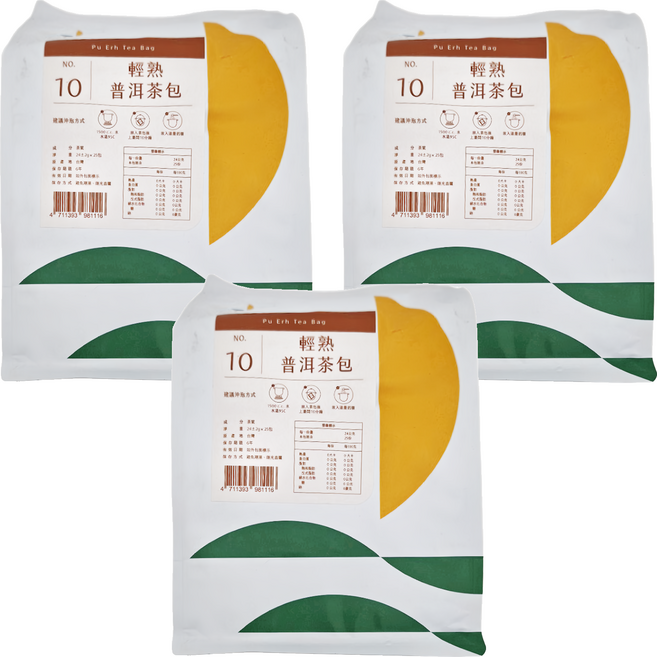 Teavoya 嘉柏茶業 輕熟普洱茶包, 24g, 25包, 3袋