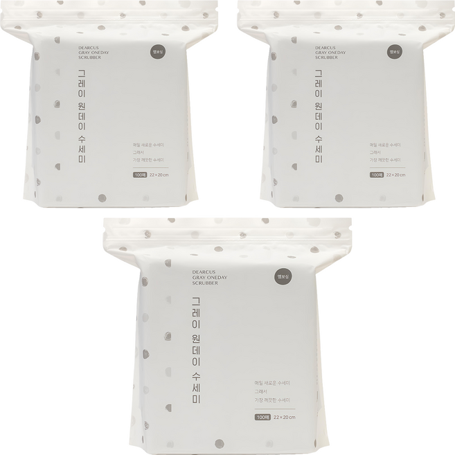 DEARCUS 一次性洗碗巾, 灰色, 100入, 3包