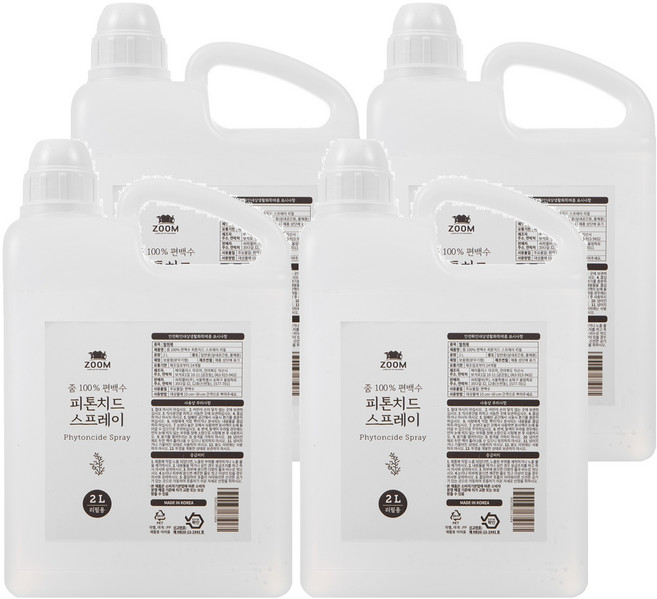 ZOOM 扁柏除臭噴霧補充液, 2L, 4瓶