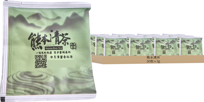 熊本清茶 日月潭蜜香紅茶 立體茶包, 3g, 50包, 1包