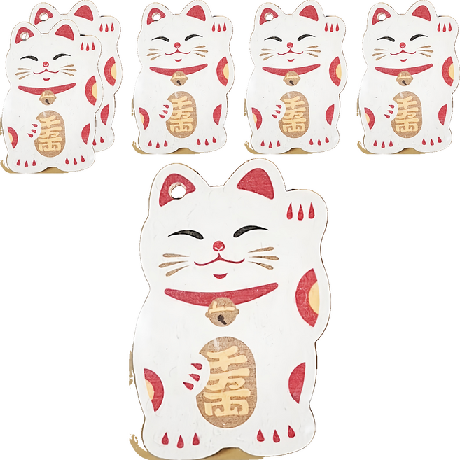 SHIMOYAMA 新款膨脹木漿棉海綿 招財貓 小貨, 6入, 1個