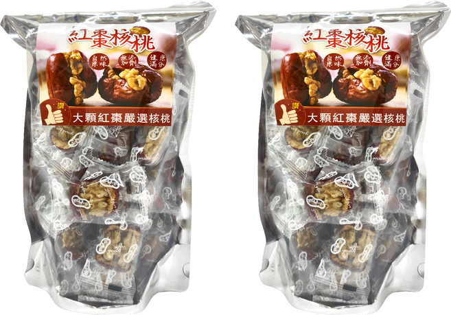 品鮮生活 紅棗核桃, 300g, 2袋