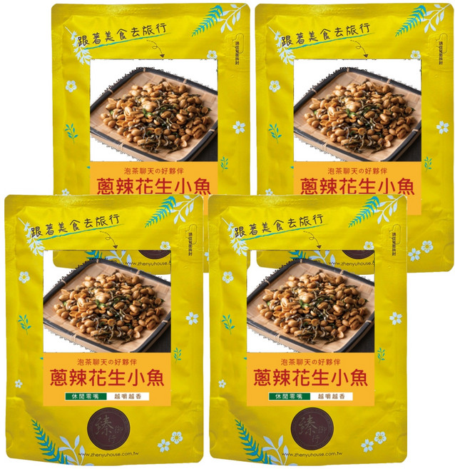 臻御行 蔥辣花生小魚, 200g, 4個