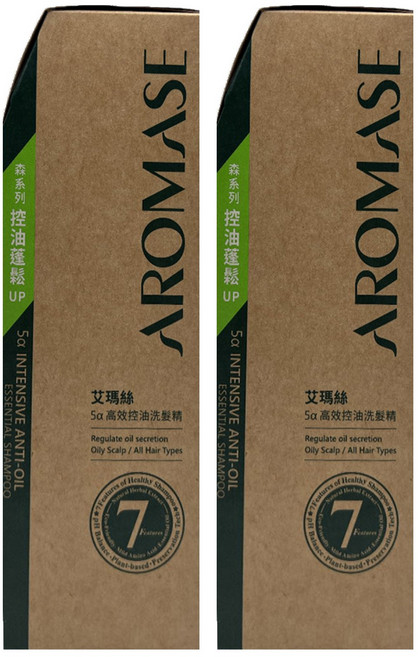 AROMASE 艾瑪絲 森系列 5α高效控油洗髮精, 2瓶, 400ml