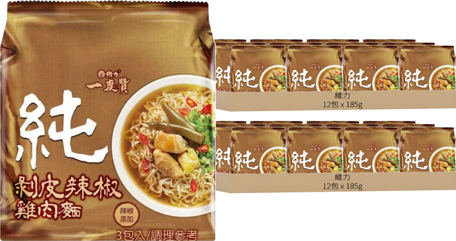 維力 一度贊 剝皮辣椒雞麵 185g, 24包