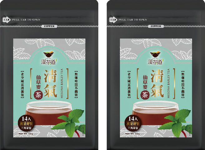 漢茶道 漢方草本茶包 四號 清氣仙草麥茶, 4g, 14包, 2袋