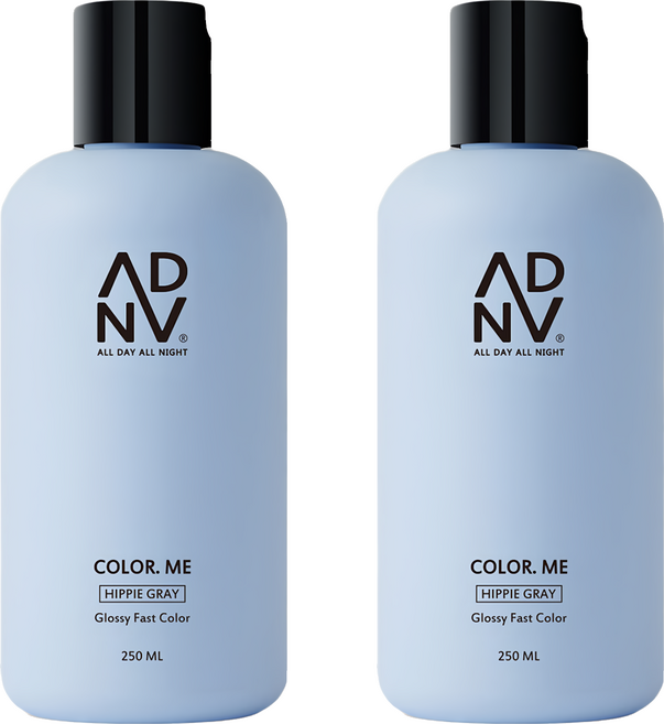 A.D.A.N 全時呵護 補色洗髮精/彩染補色劑 嬉皮灰 250ml 染髮護色 髮色持久, 2瓶