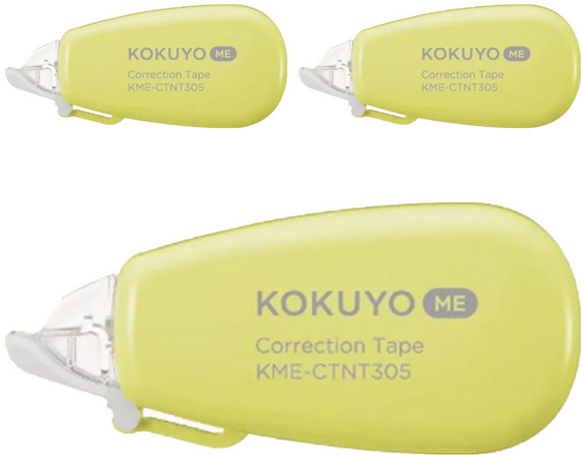 KOKUYO 國譽 ME 象牙白修正帶 B罫 6m, 網球綠, 3個