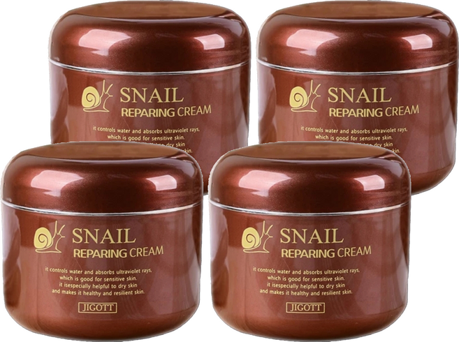 JIGOTT 蝸牛保濕修護面霜, 100g, 4罐