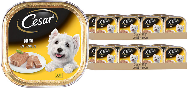 Cesar 西莎 精緻餐盒 狗罐頭, 雞肉, 100g, 48罐