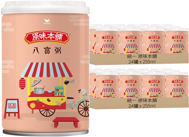 統一 原味本舖 八寶粥, 255ml, 48罐