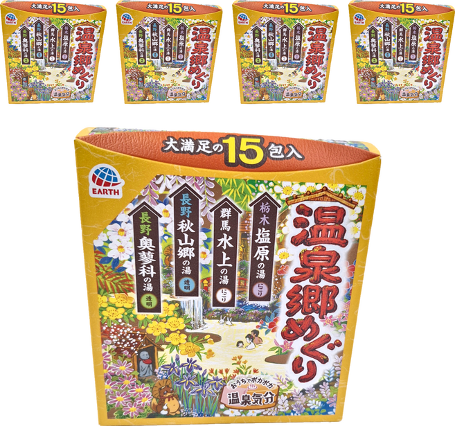 EARTH 日本巡禮溫泉粉 溫泉鄉 15包, 450g, 5盒