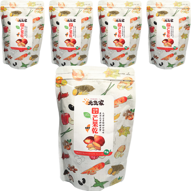 元氣家 低糖愛文芒果乾, 200g, 5包