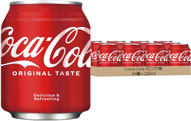 Coca-Cola 可口可樂 汽水, 250ml, 24罐